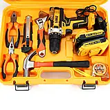 Шурупокрут з інструментом Nowa Dewalt Tool Set 12 В акумуляторний ударний дриль Девольт у валізі Yellow, фото 5