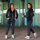 Жіночий велюровий спортивний костюм на змійці батал, фото 2