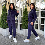 Жіночий велюровий спортивний костюм на змійці батал, фото 3