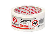 Скотч Intertool — 48 мм x 50 м x 44 мкм білий