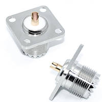 Гніздо UHF з гайкою, монтажне квадратне, UHF гніздо UHF-FF, PL-259, латунь