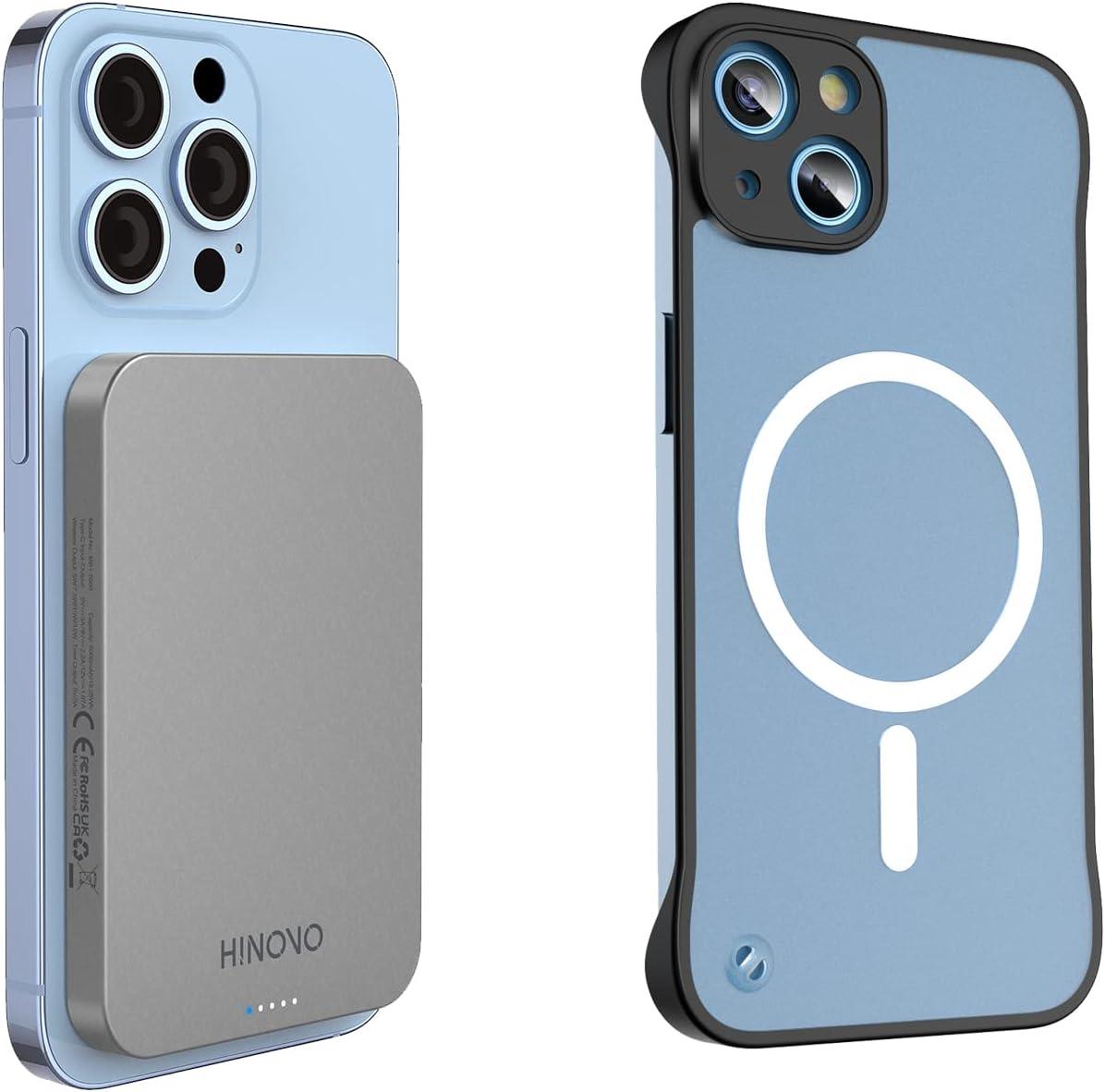 Бу Портативний Power Bank HINOVO, магнітна батарея ємністю 5000 мАг та чохол для сейфа для магу iPhone 13