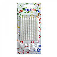 Свічки для торта "Спіральки" маленькі білі 10 шт