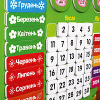 Магнитный развивающий детский игровой Календарь природы для учеников набор ярких игровых магнитиков, ДКН