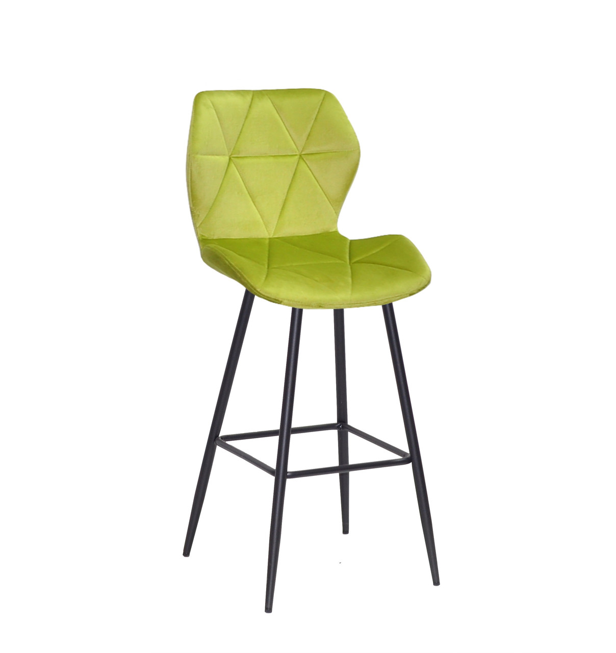 Стілець барний на металевих ніжках TORINO BAR 75-ML оксамитовий, олива в- 1035