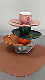 Чашка з блюдцем та ложкою Olens "Добрий ранок", 150 мл, рожева O8030-238Р, фото 2