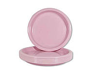 Тарелка пластиковая 187мм круглая розовая ТМ ПОЛИМЕРАГРО FG