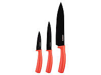Набір ножів Нержавіюча сталь, пластик Black Mars 3 пр., червоний ТМ Ardesto