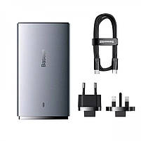 Зарядний пристрій для ноутбуків та телефонів Baseus GaN5 Pro Ultra-Slim 65W (Type-C + USB) серый (CCGP150113), фото 5