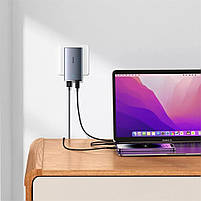 Зарядний пристрій для ноутбуків та телефонів Baseus GaN5 Pro Ultra-Slim 65W (Type-C + USB) серый (CCGP150113), фото 10