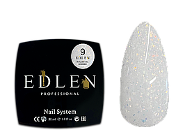 Гель для нарощування нігтів Edlen Builder Gel No9 (молочний із кольоровими блискітками), 30 мл