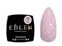 Гель для наращивания ногтей Edlen Builder Gel №10 (нежно-розовый с цветными блестками), 15 мл