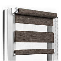 Ролеты на окна Рулонные шторы Жалюзи День-ночь ВН 3004 Графитовый