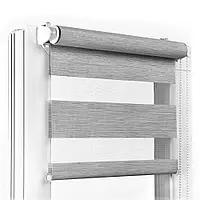 Ролеты на окна Рулонные шторы Жалюзи День-ночь ВН 3003 Светло-серый