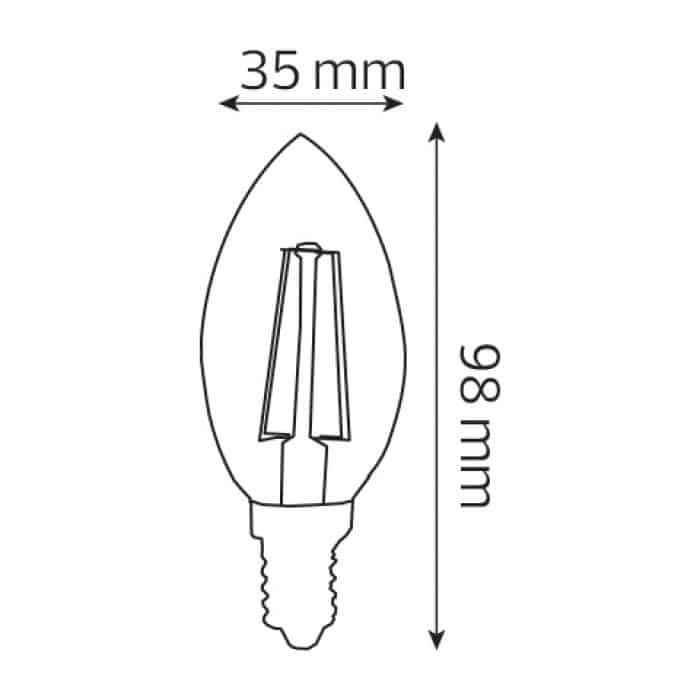 Світлодіодна лампа FILAMENT CANDLE-4 4W Е14 4200К HOROZ ELECTRIC 001-013-0004-030