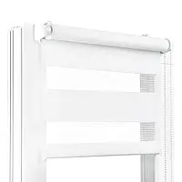 Ролеты на окна Рулонные шторы Жалюзи День-ночь ВН 1200 Белый