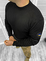 Тактический военный свитер avahgard black Армейская вязаная кофта черная Свитер полушерстяной машинная вязка