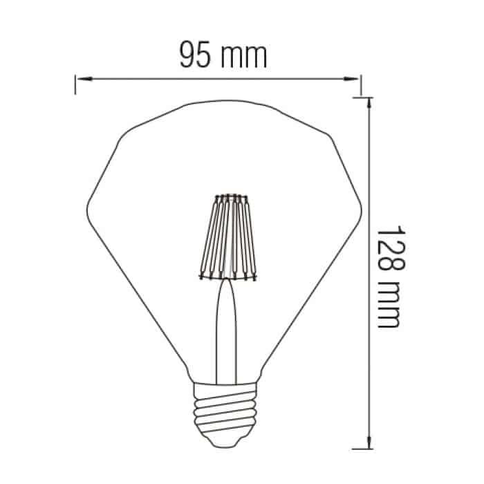 Світлодіодна лампа Filament RUSTIC DIAMOND-4 4W E27 2200К HOROZ ELECTRIC 001-034-0004-010