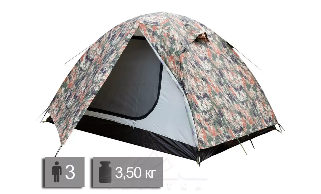 Намет туристичний тримісний двошаровий камуфляжний Tramp Hunter 3 UTLT-001