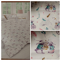 Комплект постільної білизни полуторний 150х215 дитячий. Зайці. Бязь голд люкс.