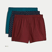 Мужские семейные трусы M&S (woven boxers) - комплект 3 шт