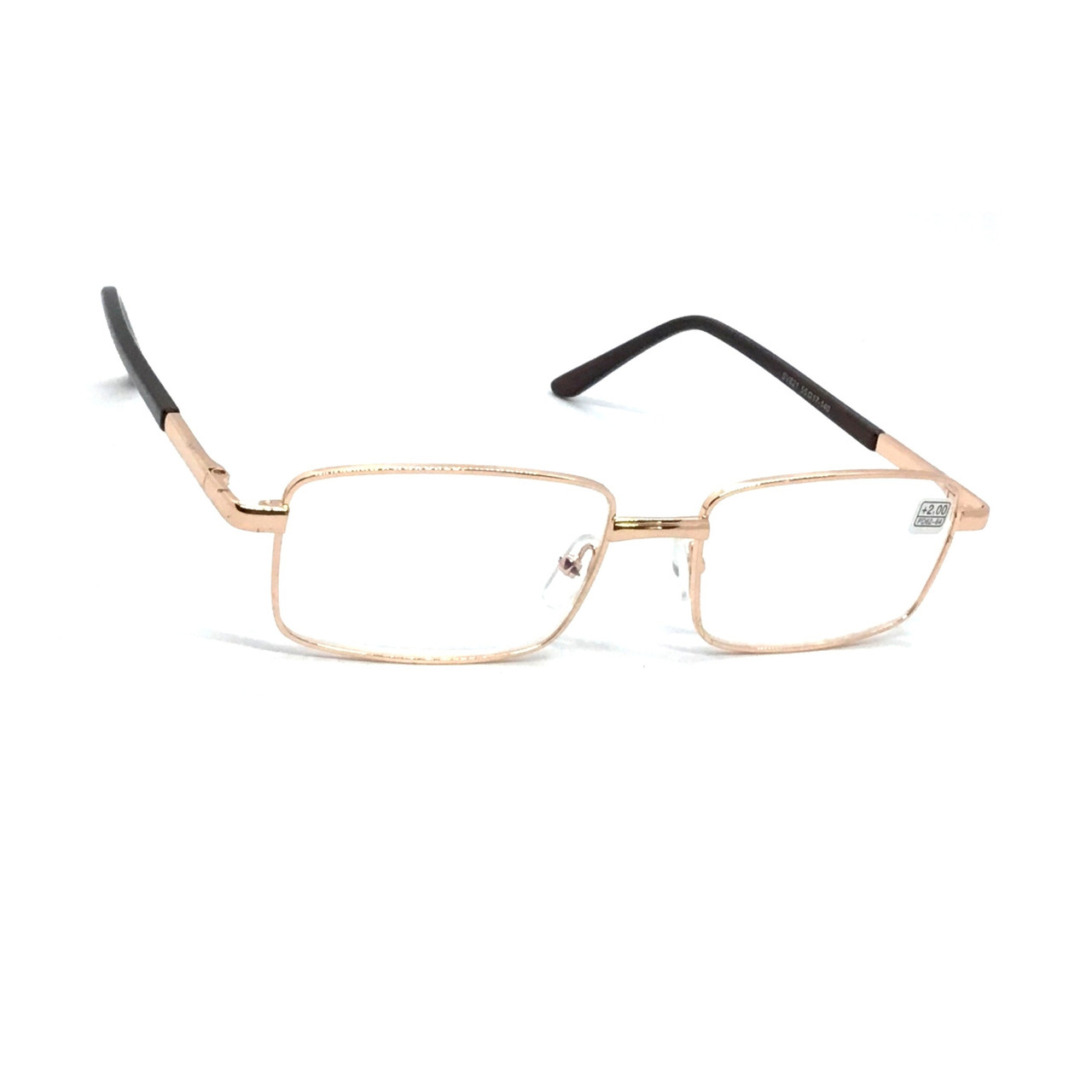 Чоловічі металеві окуляри 821 у золотій оправі з бліковою лінзою