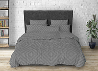 Простирадло Євро 220х240 Сірий ромб Бязь Голд Люкс