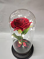 Вечна роза в колбе с подсветкой Красная OM227