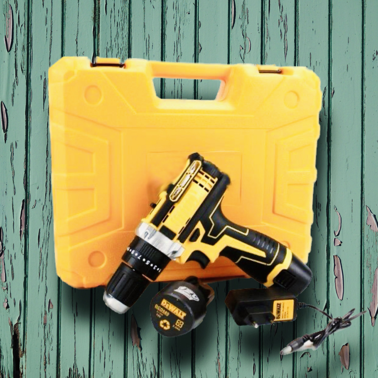 Шурупокрут з інструментом Nowa Dewalt Tool Set 12 В акумуляторний ударний дриль Девольт у валізі Yellow