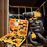 Шурупокрут з інструментом Nowa Dewalt Tool Set 12 В акумуляторний ударний дриль Девольт у валізі Yellow