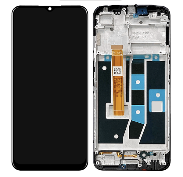 Дисплей (екран) для Oppo A16/A16s + тачскрин, чорний, з передньою панеллю