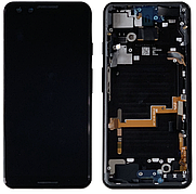 Дисплей (екран) для Google Pixel 3 + тачскрин, чорний, OLED, оригінал (541) з передньою панеллю, Just Black