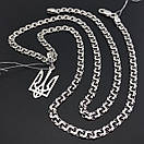 Срібний ланцюжок чоловічий з підвісом герб. Чоловічий кулон і цепочка на шию. Срібло 925 50 см, фото 9