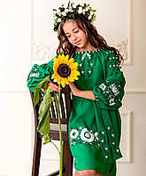 Сукня для дівчинки Бохо зелене р.122.128.134. 140.146.