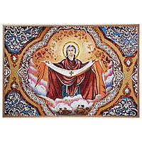 Икона "Богородица Покрова" янтарная 15х20