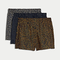 Мужские семейные трусы M&S (woven boxers) - комплект 3 шт