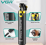 Професійна акумуляторна машинка для стриження, окантовний тример для волосся, бороди, скронь VGR V-082, фото 10