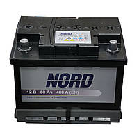 Аккумулятор автомобильный 6CT-60 NORD 60Ah-12V (242х175х190), (+ левый), EN480