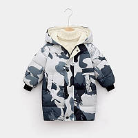 Детская тёплая демисезонная куртка, камуфляжное пальто для мальчика и девочки; пуховик для детей