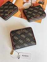 Кошелёк женский Guess оригинал Izzy Logo Small Zip-Around Wallet Brown Гесс коричневый