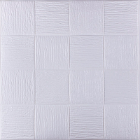 3Д панели самоклеющиеся для потолка и стен, 3D панели самоклейка потолочные 700х700х5мм, Белое плетение