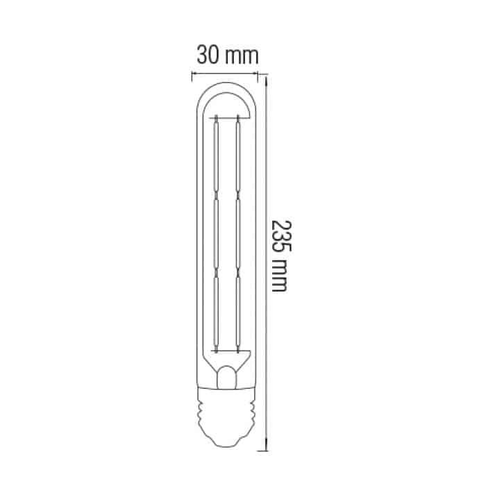 Світлодіодна лампа Filament RUSTIC TUBE-8 8W E27 2200К HOROZ ELECTRIC 001-033-0008-010