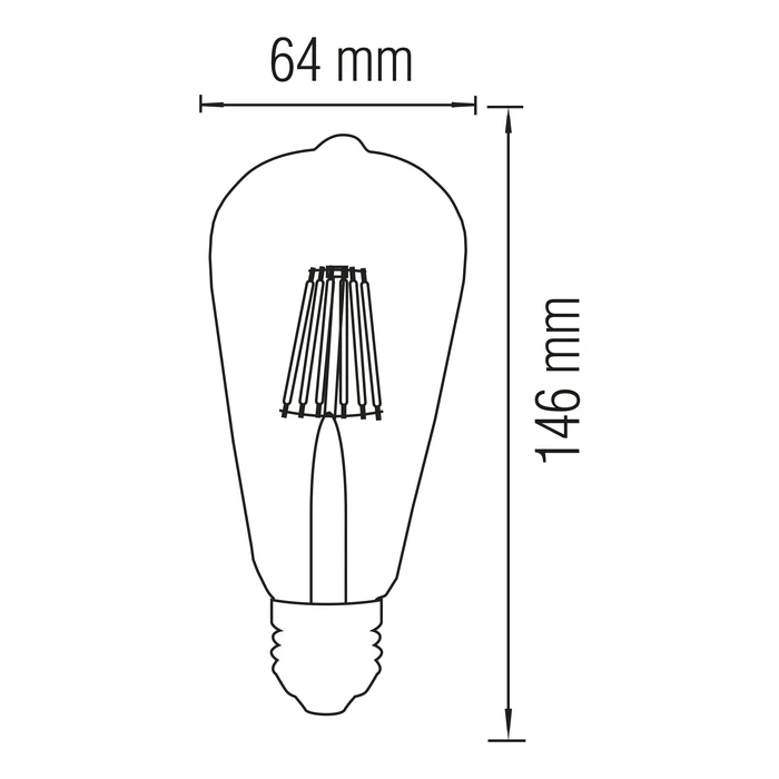 Світлодіодна лампа Filament RUSTIC VINTAGE-6 6W E27 HOROZ ELECTRIC 001-029-0006-010