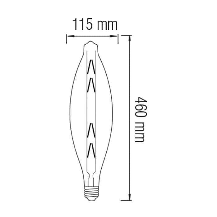 Світлодіодна лампа Filament ELLIPTIC-XL 8W Е27 Янтар HOROZ ELECTRIC 001-054-0008-110