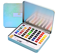 Премиум набор акварельных красок 48 цветов (36 базовых и 12 перламутровых) YOVER