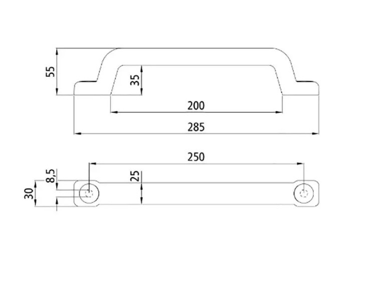 Рукоятка SUER 30x55x280 мм, фото 1