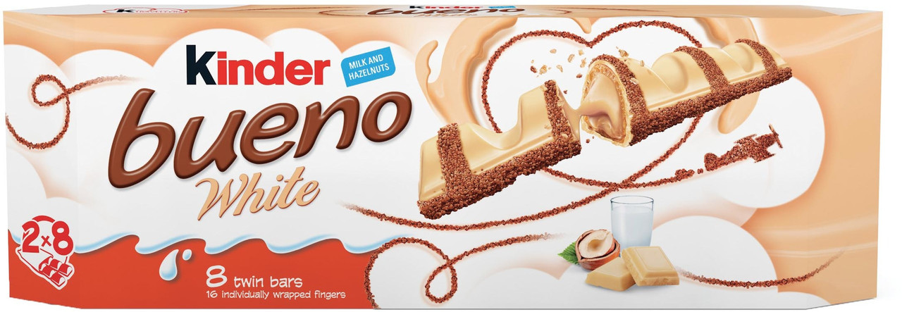 Шоколадний батончик Kinder Bueno White 43 g, фото 1