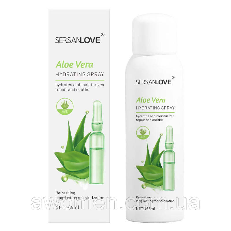 Зволожувальний спрей тонер для обличчя Sersanlove Aloe Vera з екстрактом алое 165 ml
