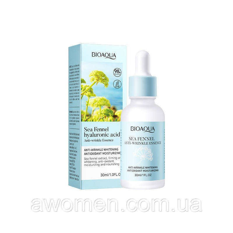Уценка! Сироватка для обличчя Bioaqua Sea Fennel Hyaluronic Acid 30 ml (м'ятна коробка), фото 1