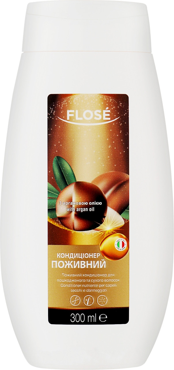 Живильний кондиціонер для сухого та пошкодженого волосся Flose Argan Oil 300 мл